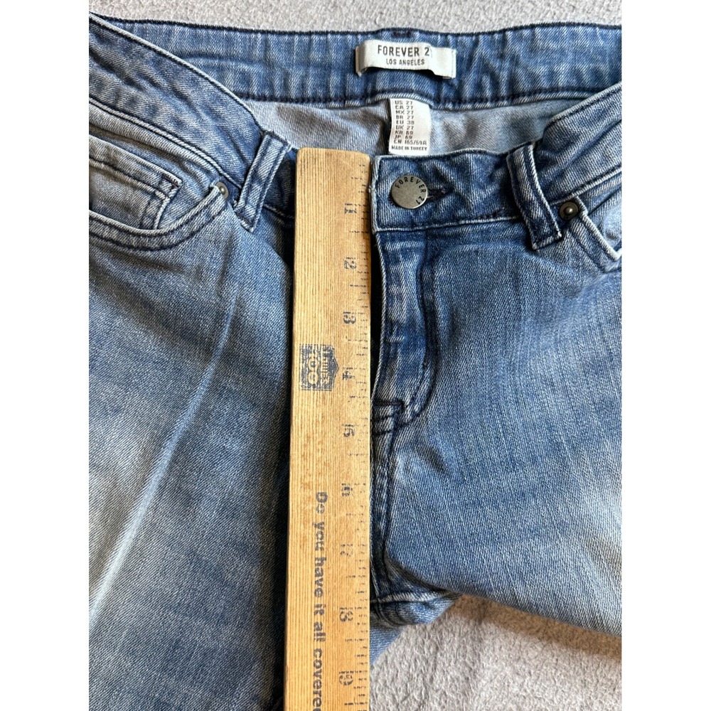 Forever 21 Skinny Jeans Womens 27 Light Wash Denim Stretch Casual Low Rise Pants - Picture 9 of 13